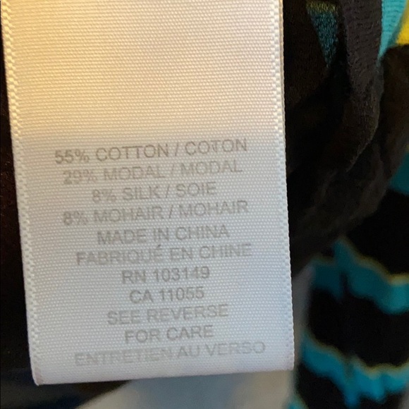 4/$20 Si-iae blue and black top, sheer back - Picture 4 of 5